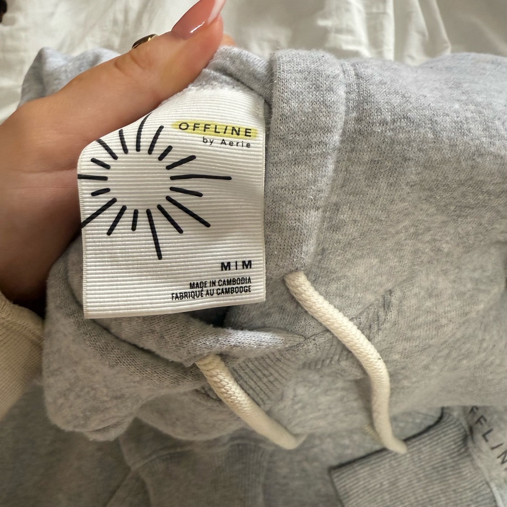 Offline by Aerie Light Heather Gray Hoodie